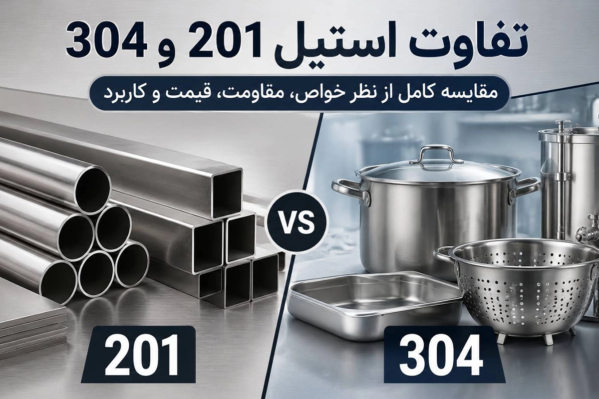 استیل 201 یا 304 ؟ راهنمای کامل انتخاب برای خانه و صنعت